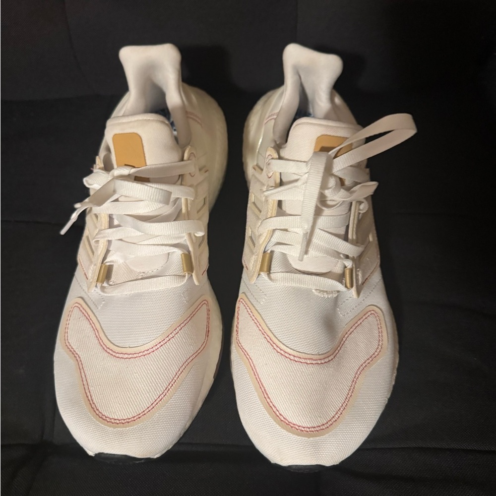 adidas White and Tan Athletic Shoes